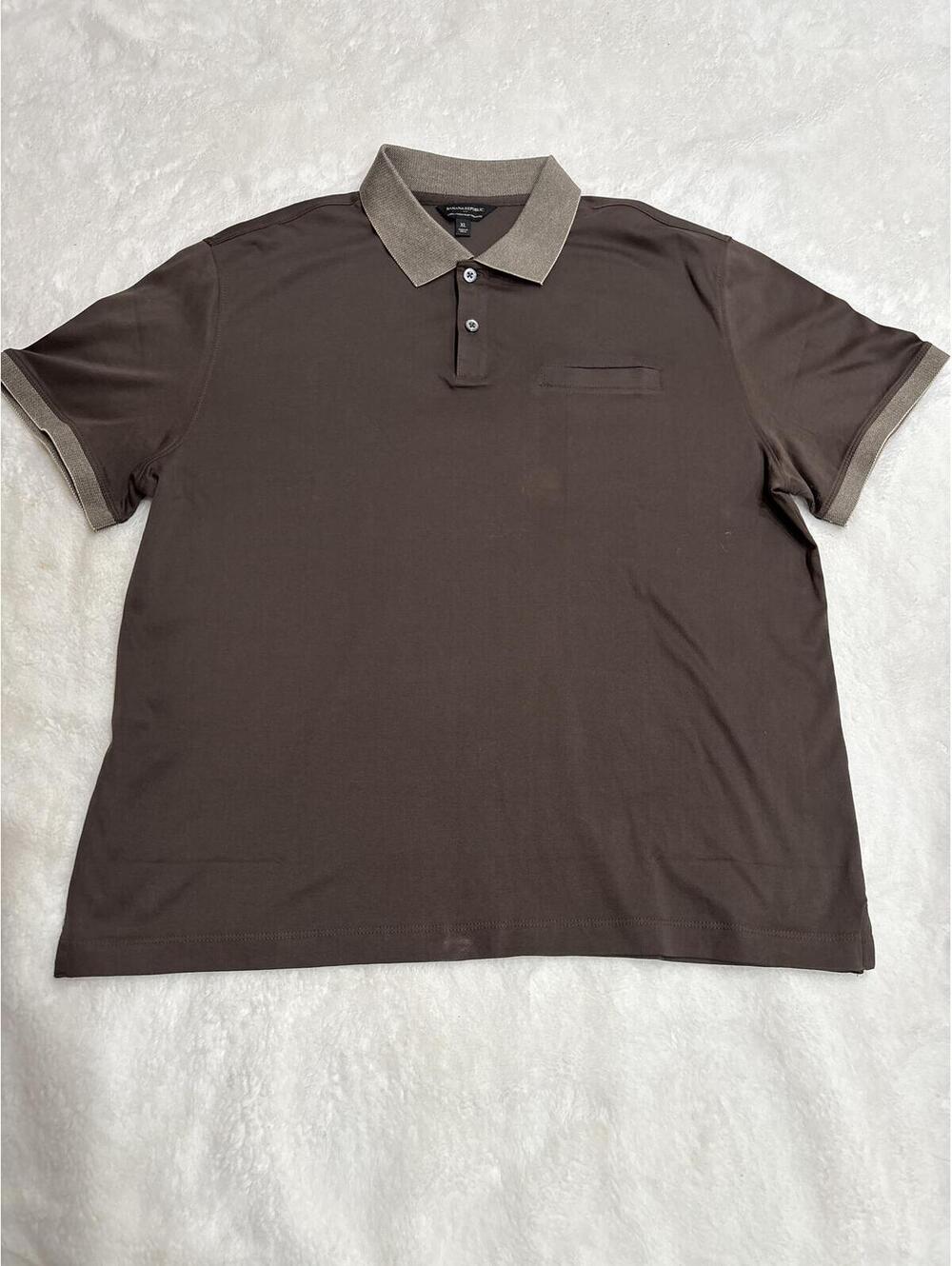 Banana Republic Luxe Touch Performance Polo Shirt Men's XL Brown